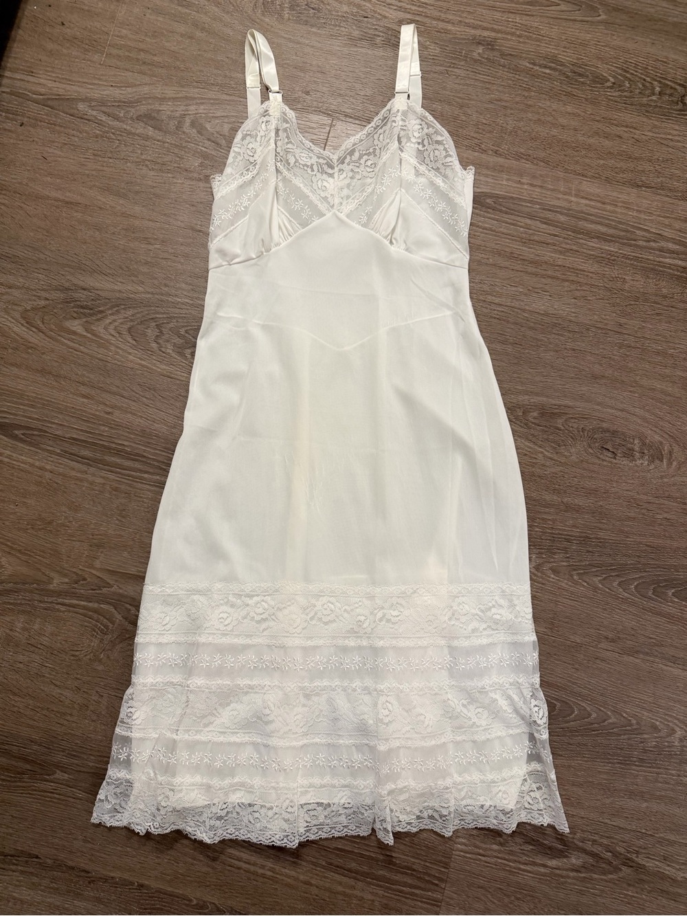 Vintage Full Slip Nylon Lace White by Aristocraft Superior Sz 32 S M